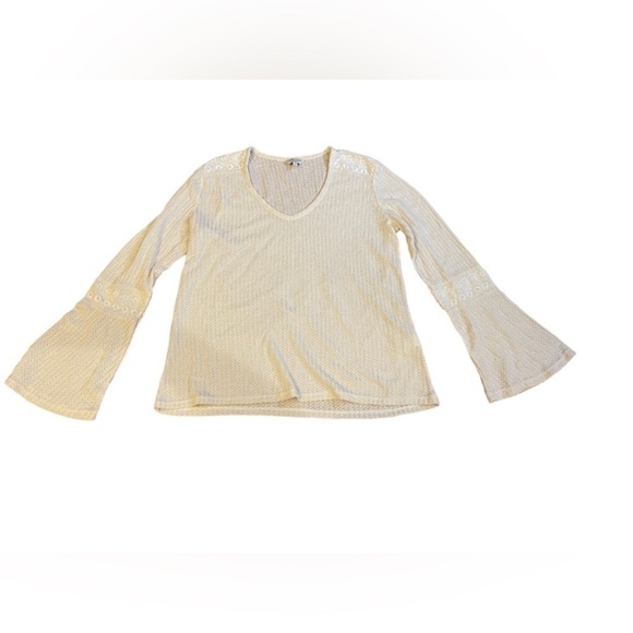 Lucky Brand Waffle Thermal Top cream. Open sleeves size medium - Picture 3 of 9